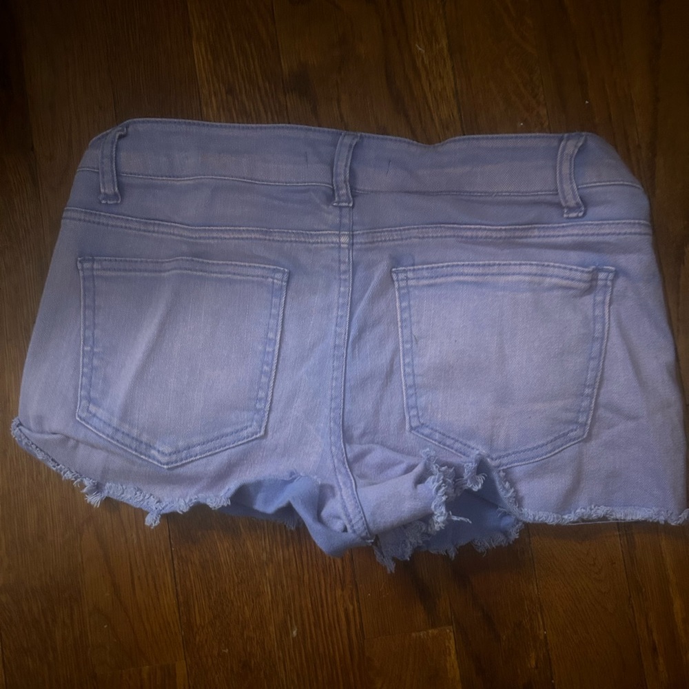 Purple jean shorts